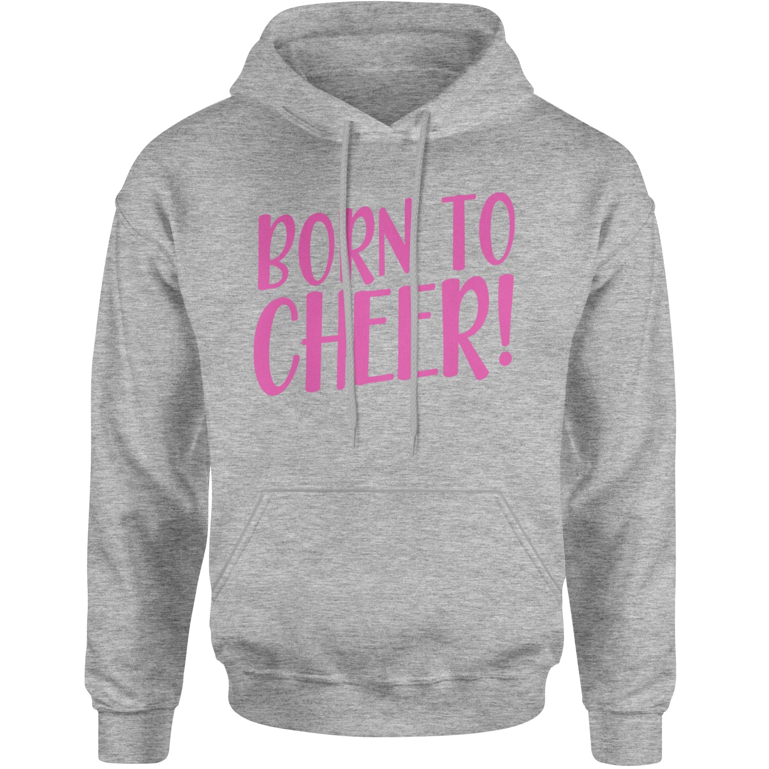 Born To Cheer Adult Hoodie Sweatshirt Heather Grey