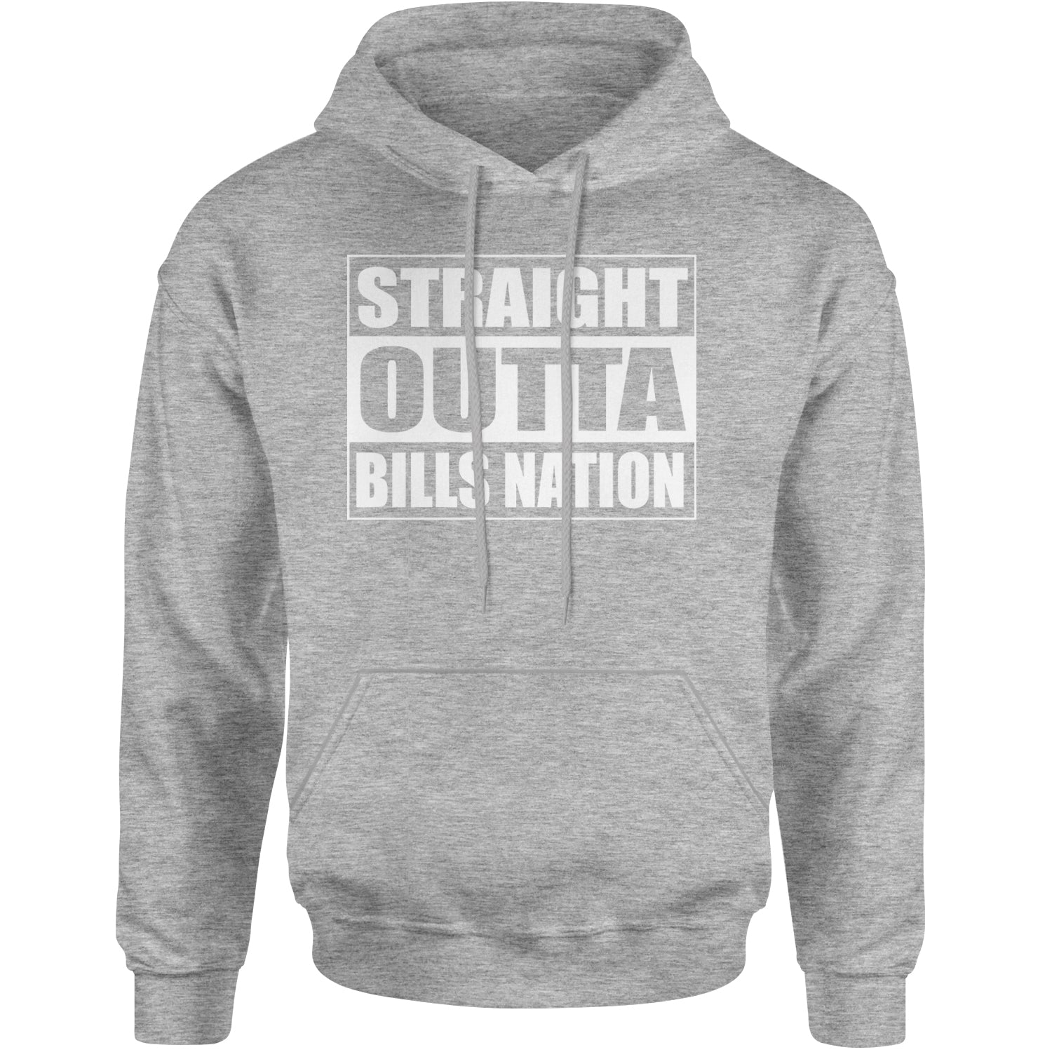 Straight Outta Bills Nation  Adult Hoodie Sweatshirt Heather Grey