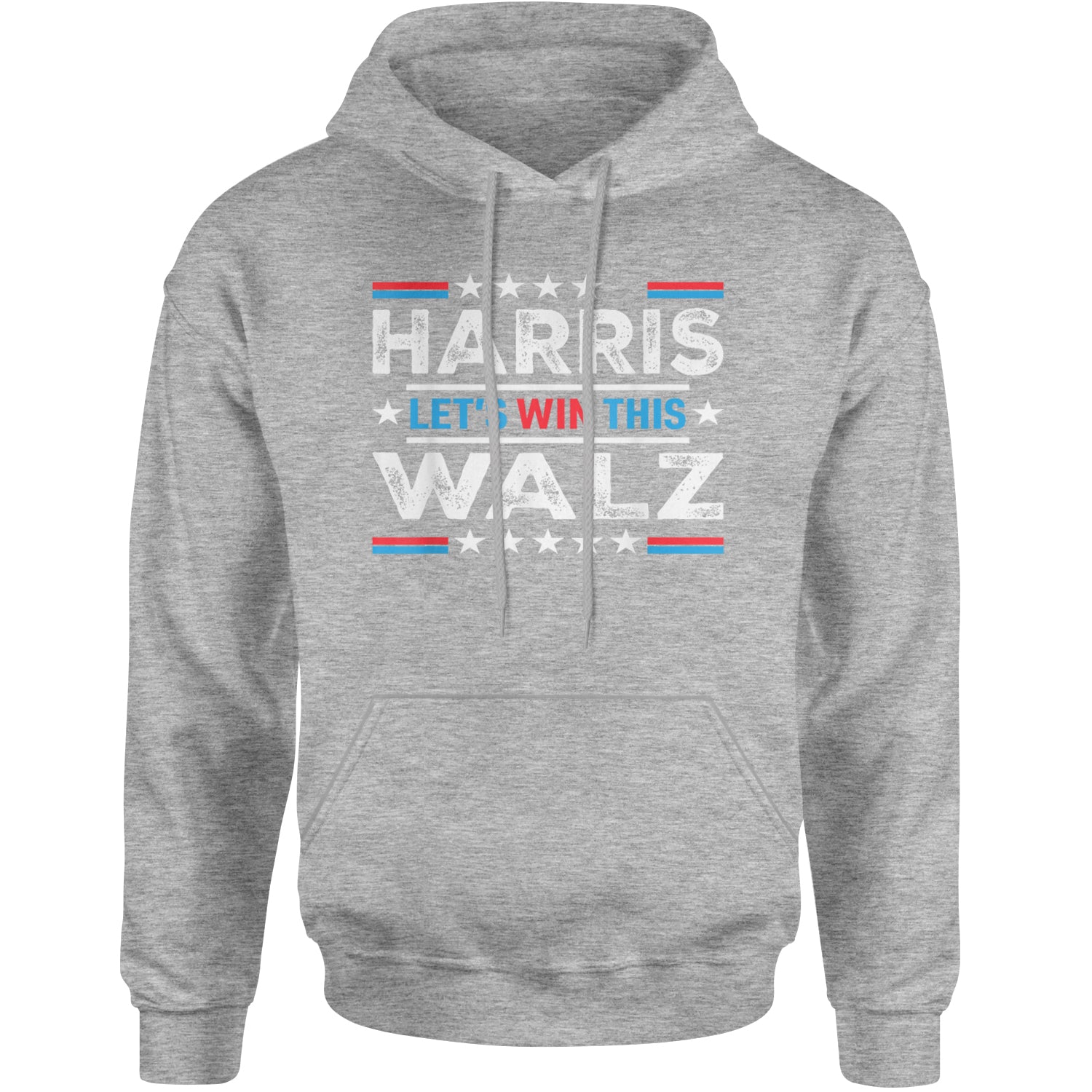 Kamala Harris and Tim Walz For President Adult Hoodie Sweatshirt Heather Grey