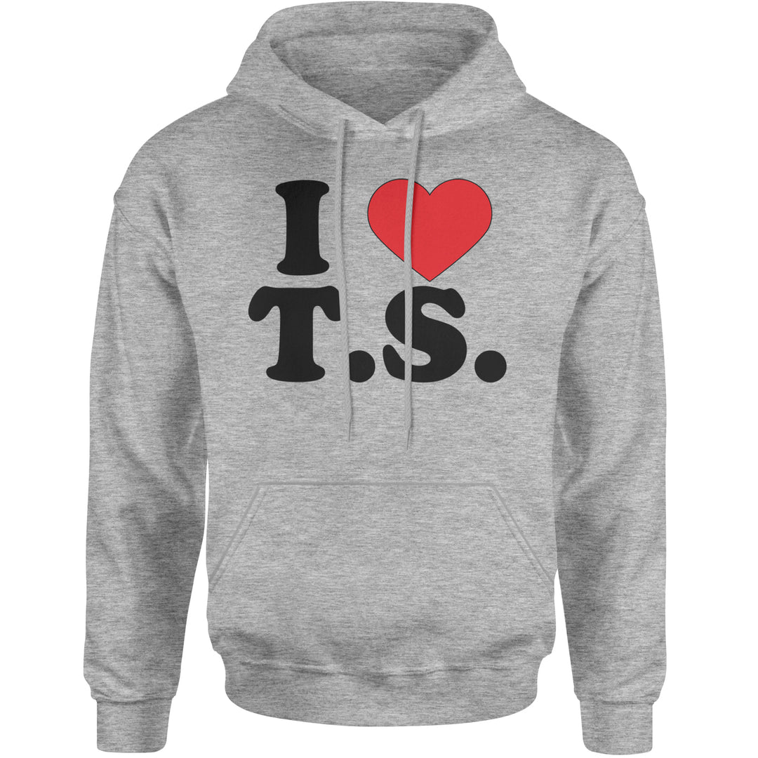 I Heart T.S. Concert Music Lover  Adult Hoodie Sweatshirt Heather Grey