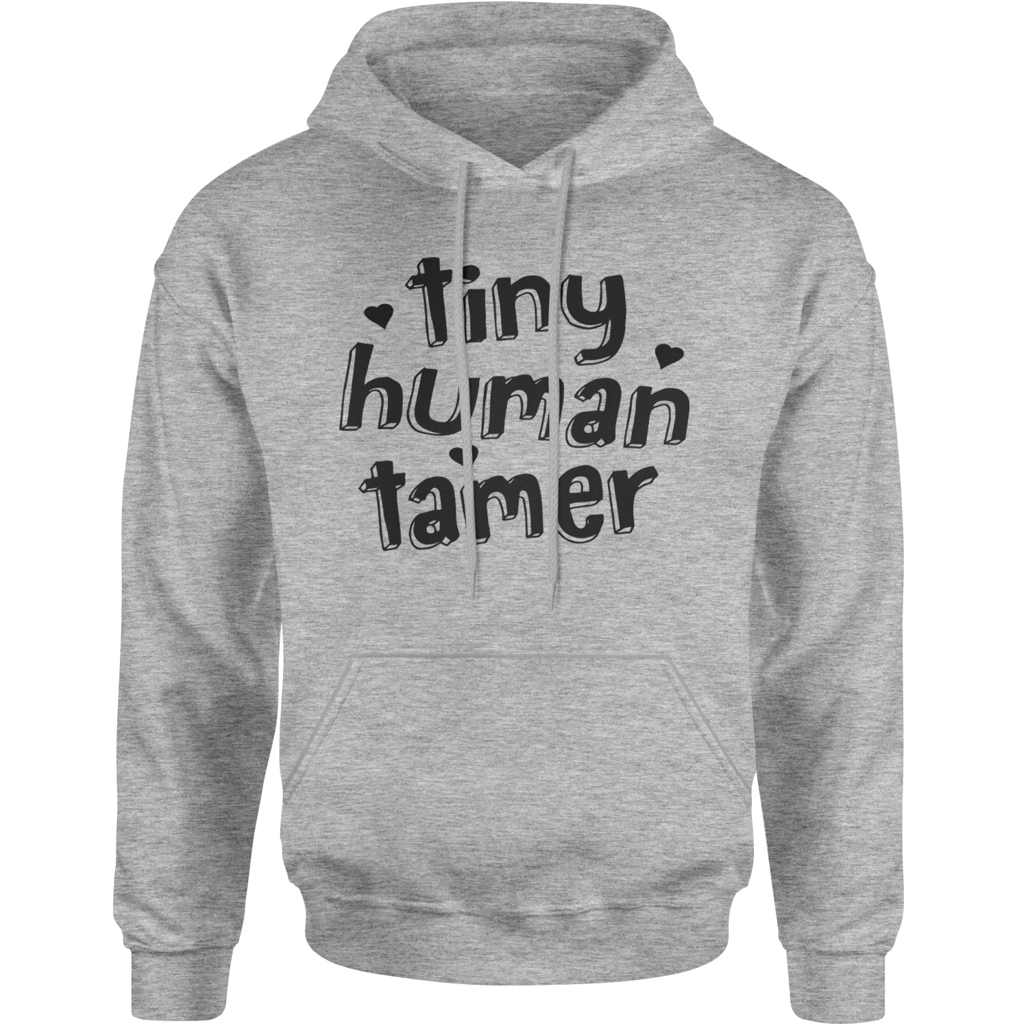 Tiny Human Tamer Teacher Adult Hoodie Sweatshirt Heather Grey