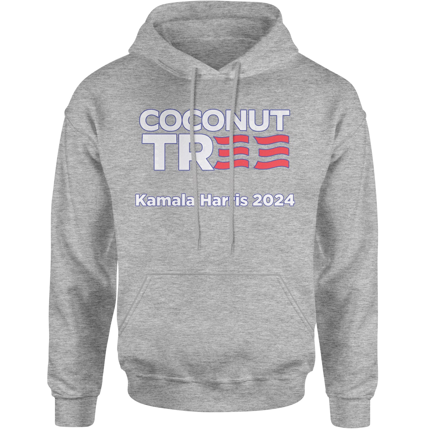 Coconut Tree - Support Kamala Harris For President 2024 Adult Hoodie Sweatshirt Heather Grey