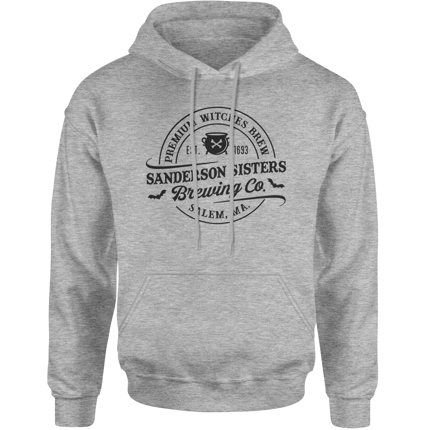 Sanderson Sisters Brewing Company Witches Brew Adult Hoodie Sweatshirt Heather Grey