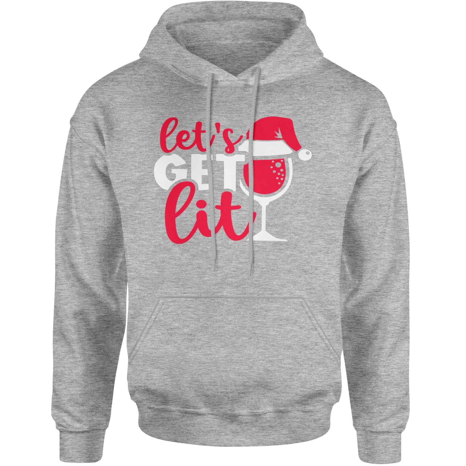 Let’s Get Lit Adult Hoodie Sweatshirt Heather Grey