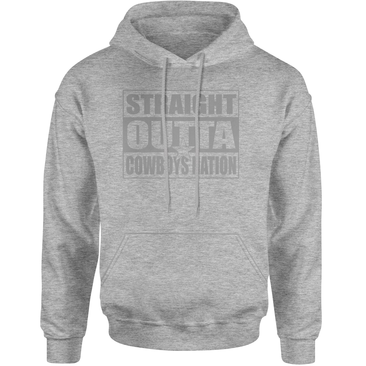 Straight Outta Cowboys Nation   Adult Hoodie Sweatshirt Heather Grey