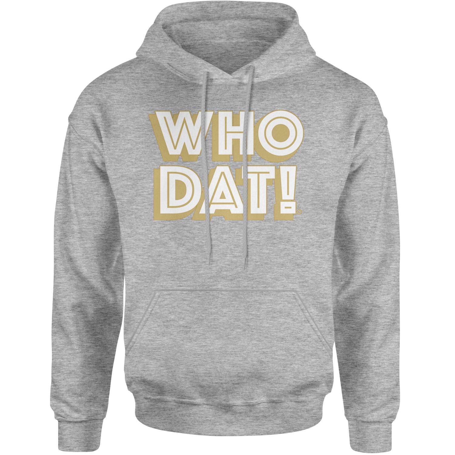 Who Dat Nation Big Bold New Orleans Adult Hoodie Sweatshirt Heather Grey