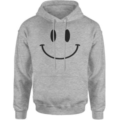 Smile Face Adult Hoodie Sweatshirt Heather Grey