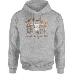 Last Night We Let The Liquor Talk Country Music Western Adult Hoodie Sweatshirt Heather Grey