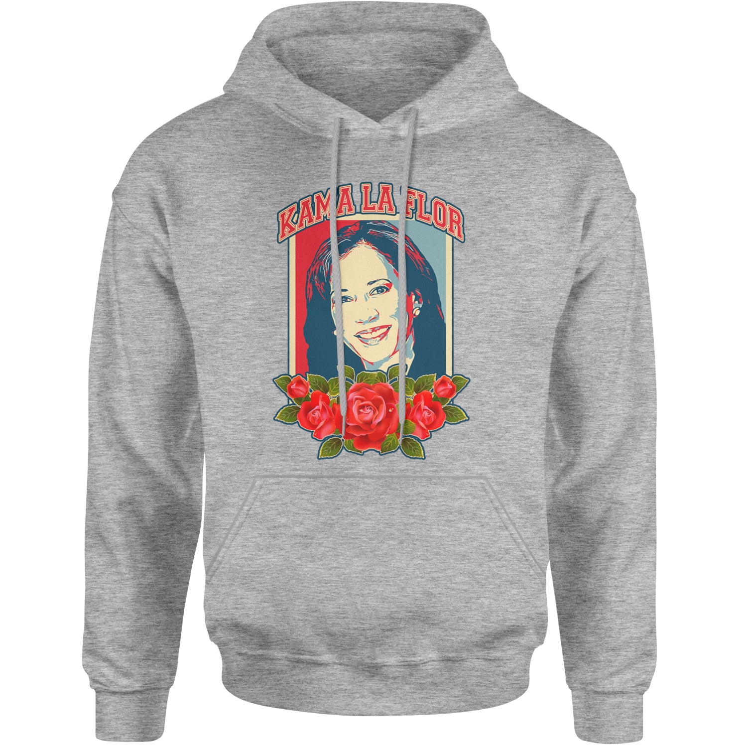 Kama La Flor Kamala Como La Flor Adult Hoodie Sweatshirt Heather Grey