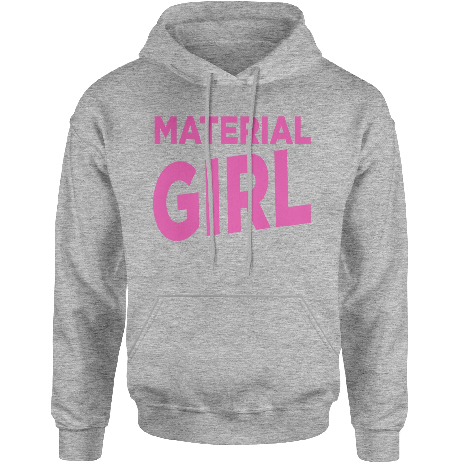 Material Girl 80's Retro Celebration Adult Hoodie Sweatshirt Heather Grey