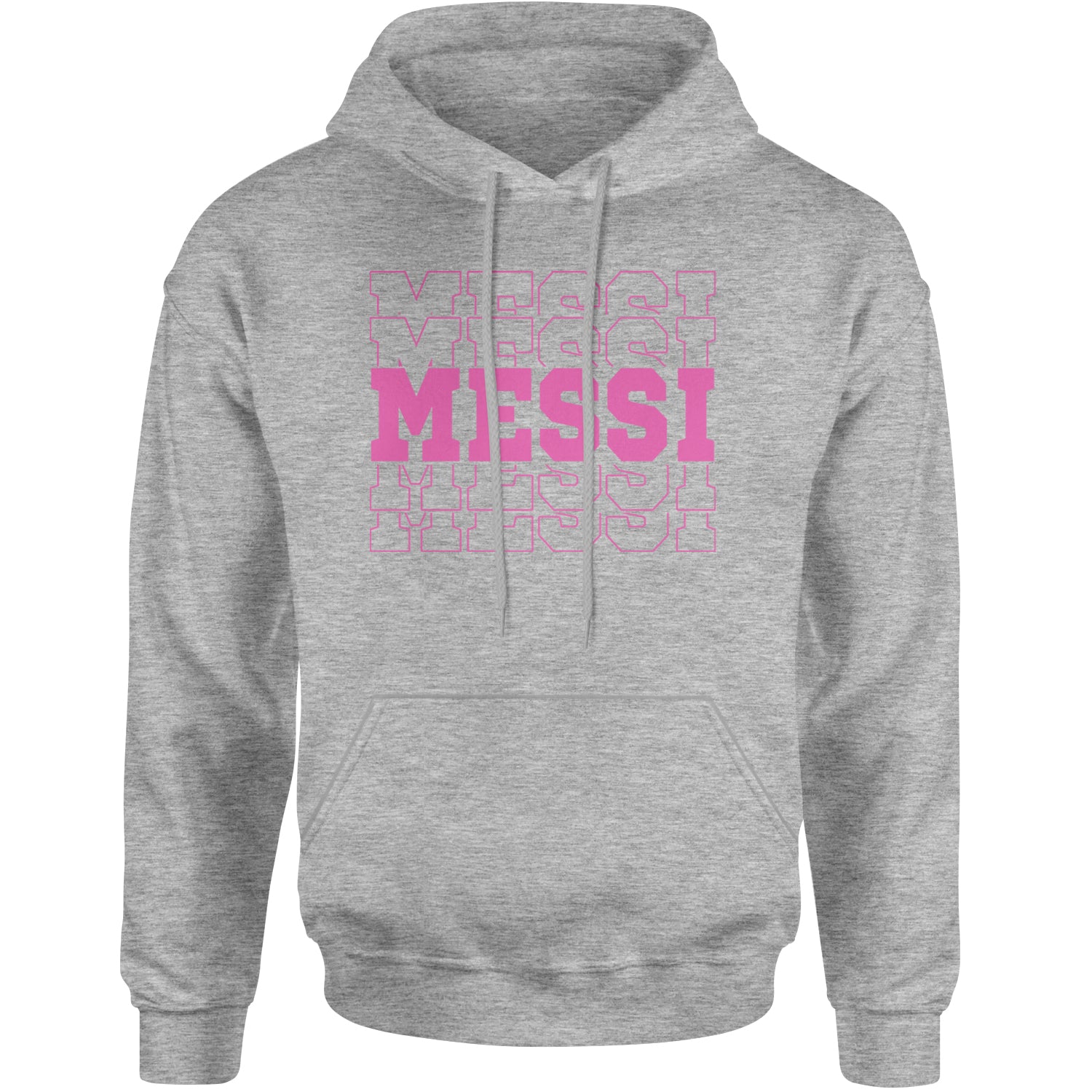 Messi Miami Futbol Adult Hoodie Sweatshirt Heather Grey