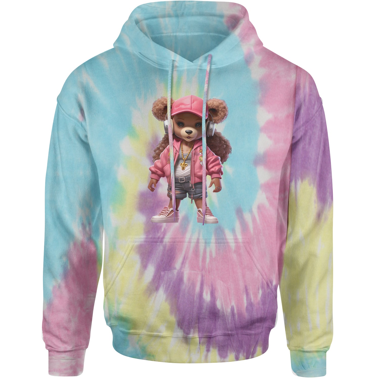 Pink Female Urban Graffiti Bear Adult Hoodie Sweatshirt Jellybean