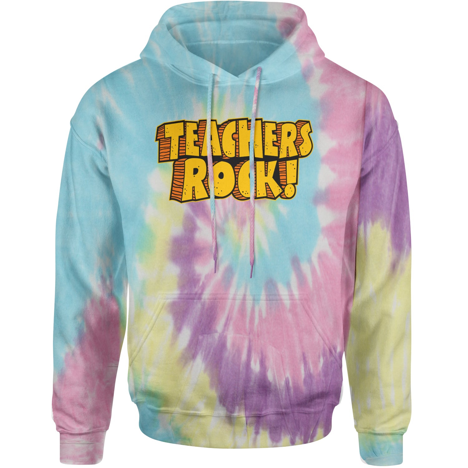 Teachers Rock Retro Adult Hoodie Sweatshirt Jellybean