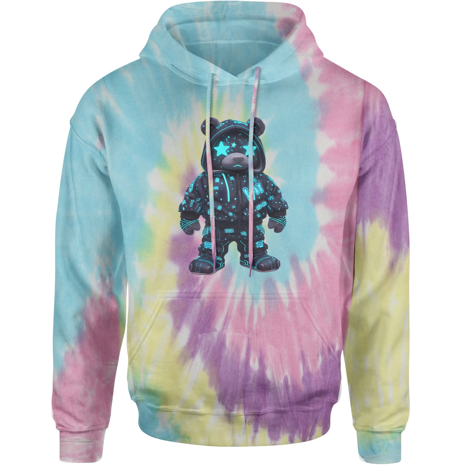 Starry Eyed Vaporwave Urban Graffiti Bear Adult Hoodie Sweatshirt Jellybean