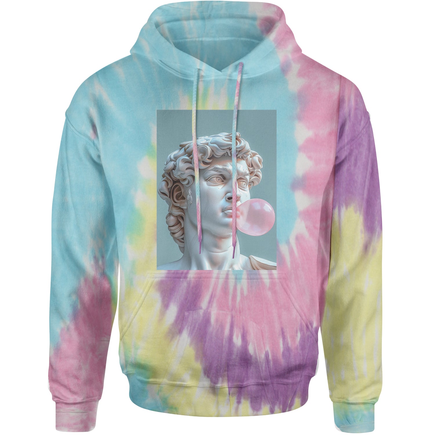 Michelangelo's David with Bubble Gum Contemporary Statue Art Adult Hoodie Sweatshirt Jellybean