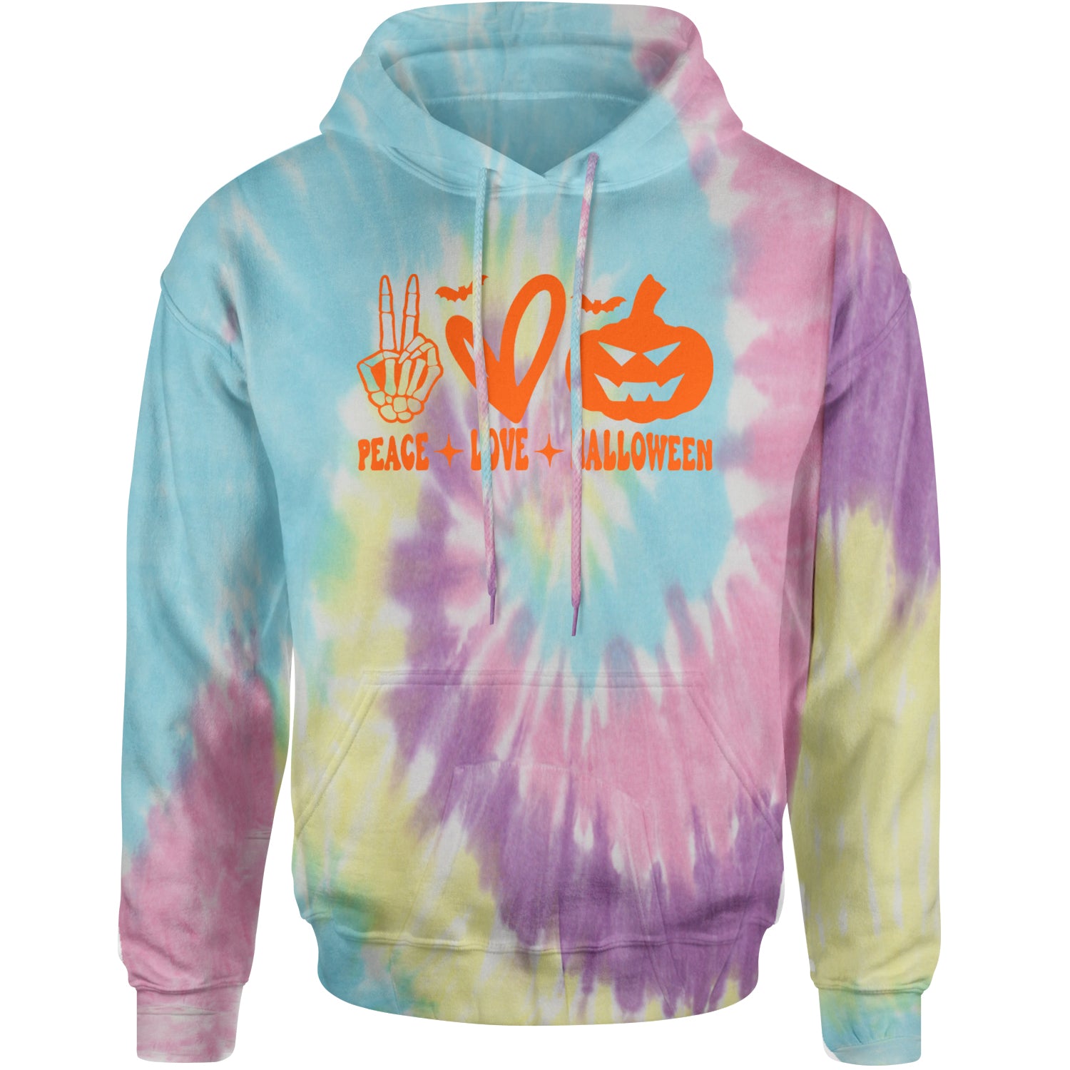 Peace, Love and Halloween Adult Hoodie Sweatshirt Jellybean