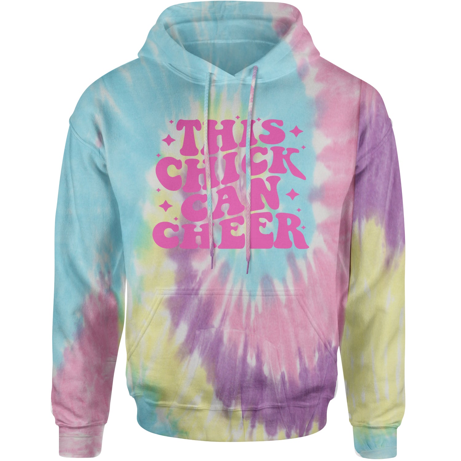 This Chick Can Cheer Adult Hoodie Sweatshirt Jellybean