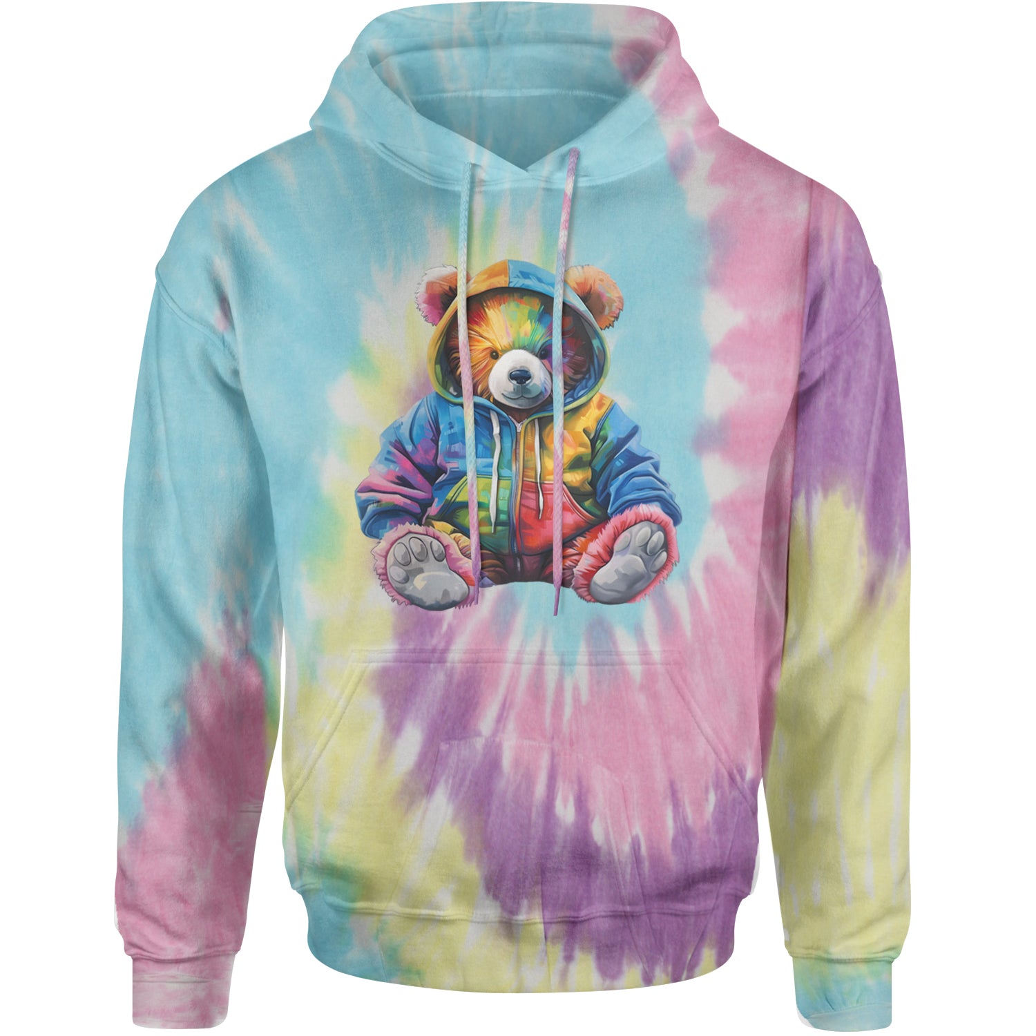 Rainbow Streetwear Urban Graffiti Bear Adult Hoodie Sweatshirt Jellybean