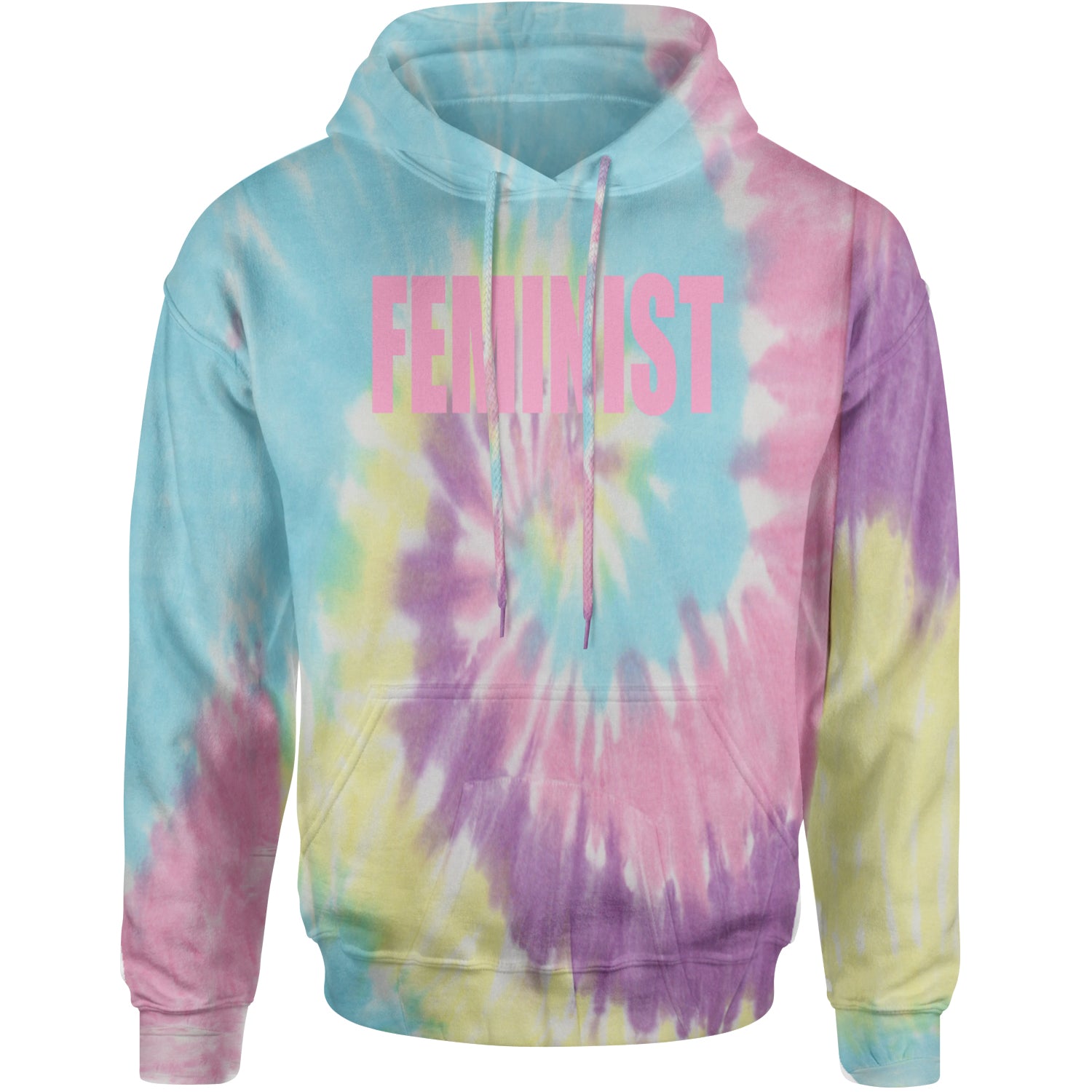 Feminist (Pink Print) Adult Hoodie Sweatshirt Jellybean