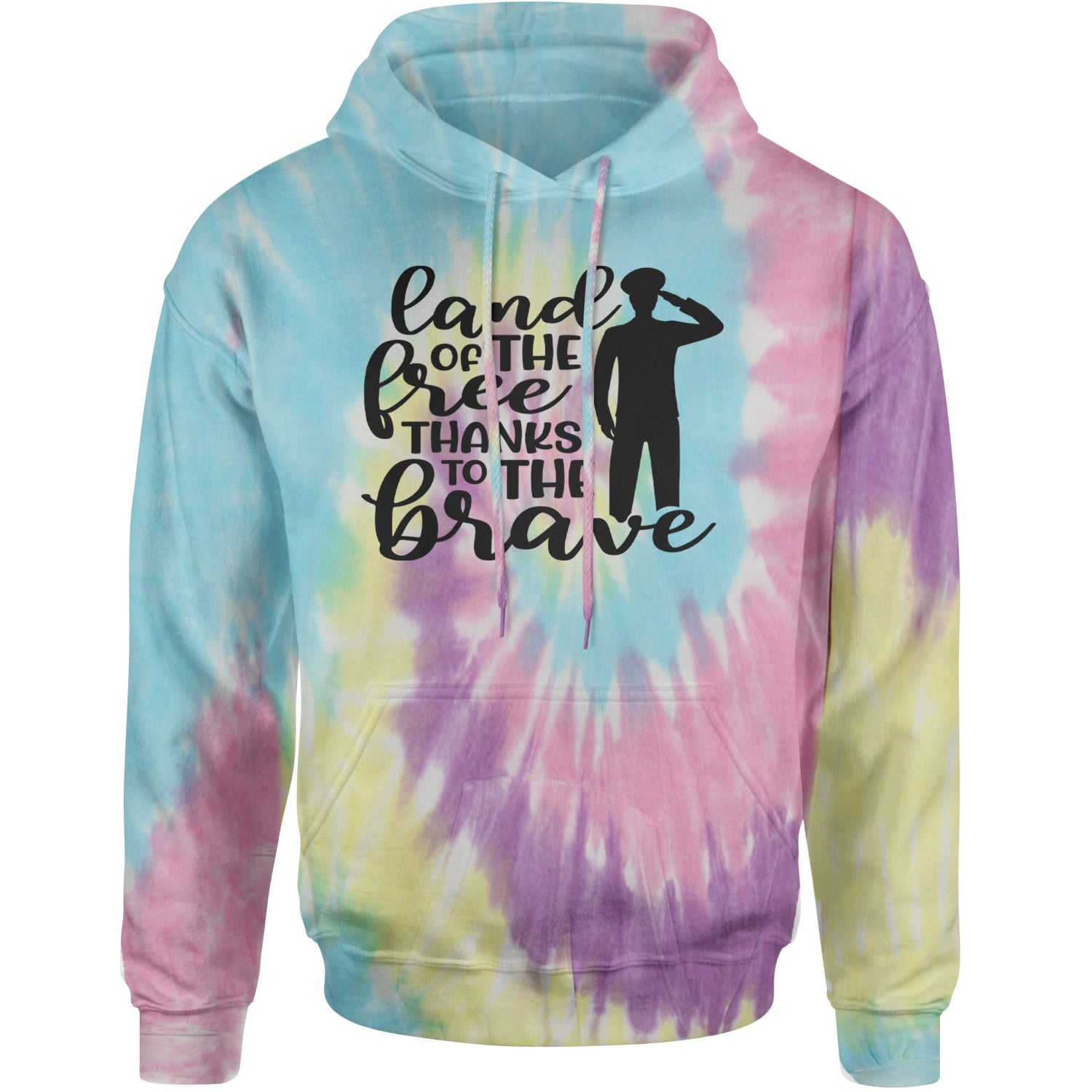 Land Of The Free Thanks To The Brave Veterans Adult Hoodie Sweatshirt Jellybean