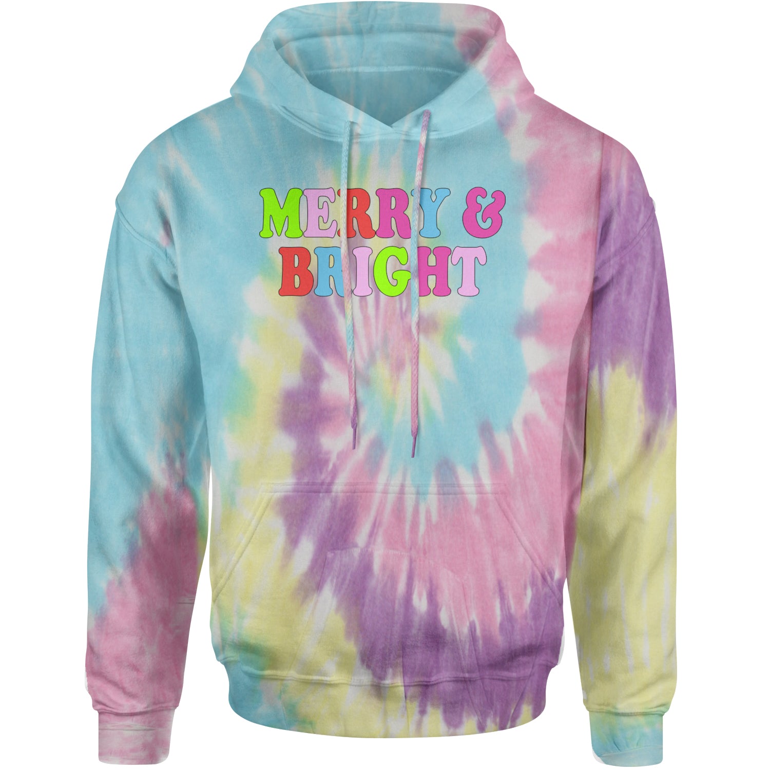 Merry and Bright Festive Christmas Holiday Adult Hoodie Sweatshirt Jellybean