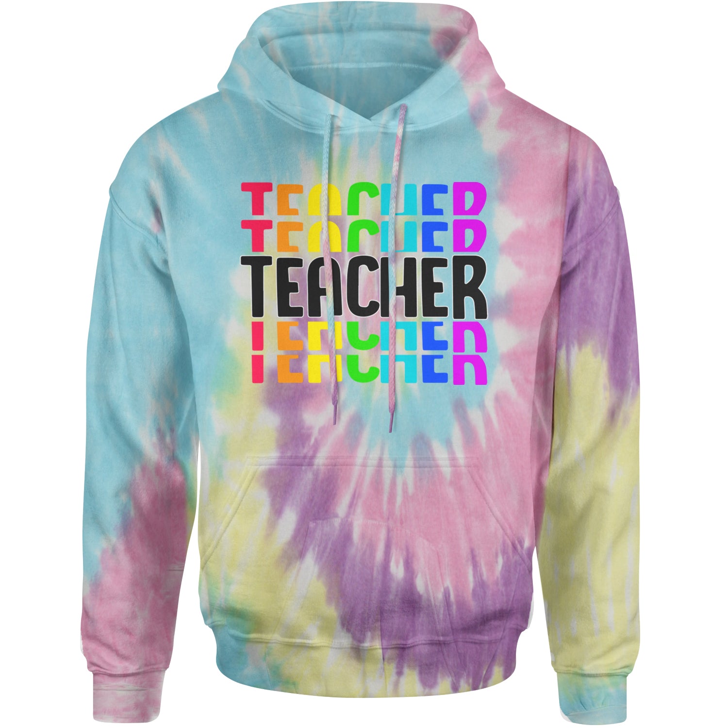 Teacher Repeated Rainbow Pattern Adult Hoodie Sweatshirt Jellybean