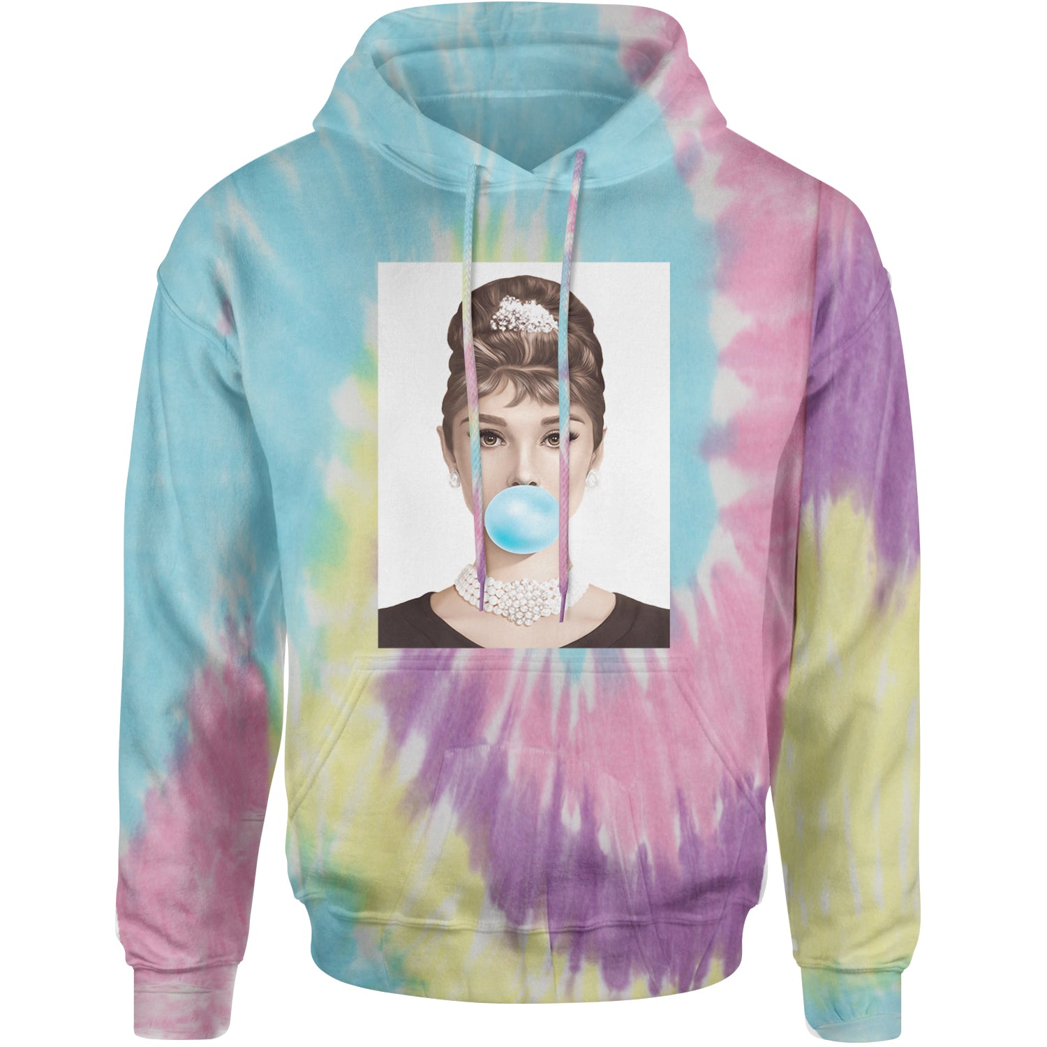 Audrey Hepburn Chewing Bubble Gum American Icon Adult Hoodie Sweatshirt Jellybean