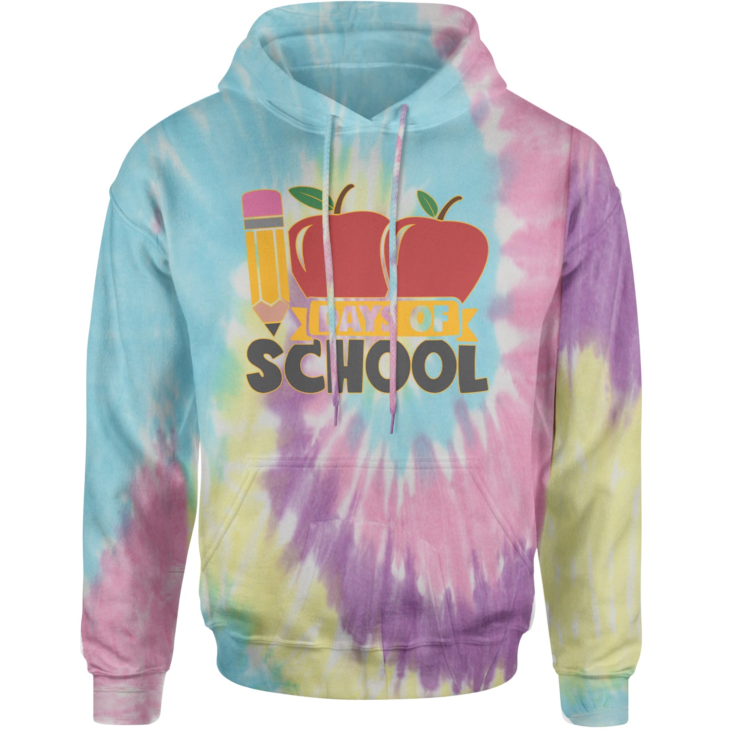 100 Days Of School Apple Pencil Adult Hoodie Sweatshirt Jellybean