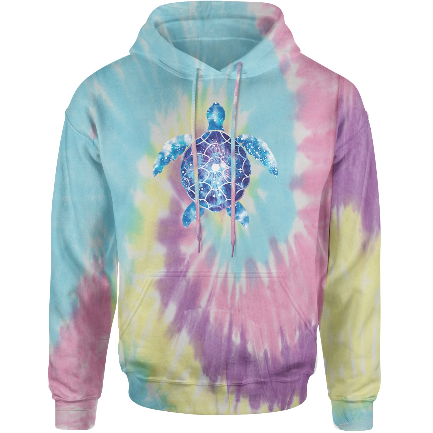 Ocean Aura Tie-Dye Sea Turtle Adult Hoodie Sweatshirt Jellybean