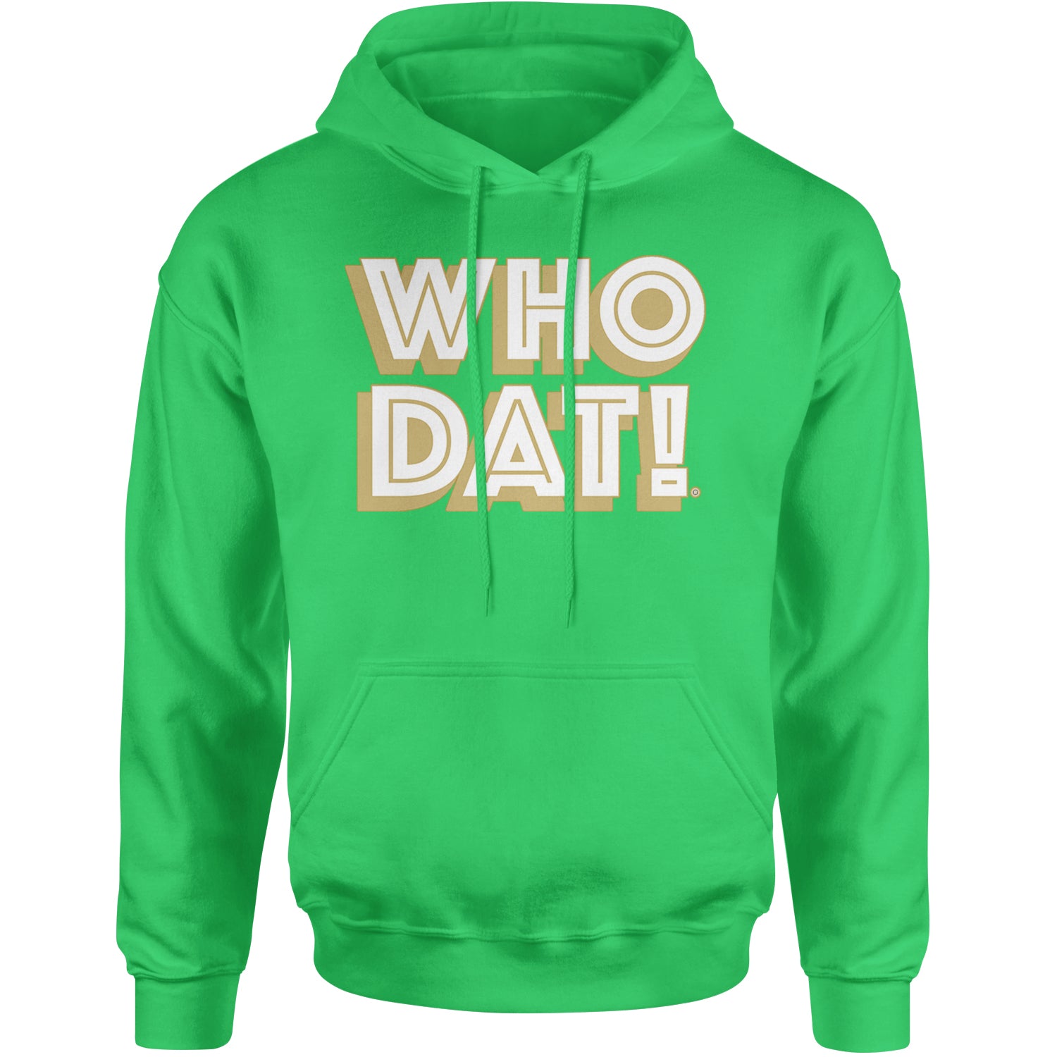 Who Dat Nation Big Bold New Orleans Adult Hoodie Sweatshirt Kelly Green