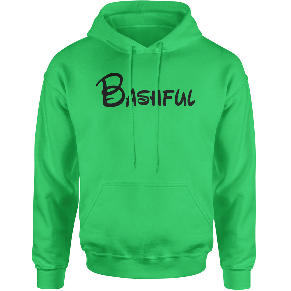 Bashful - 7 Dwarfs Costume Adult Hoodie Sweatshirt Kelly Green