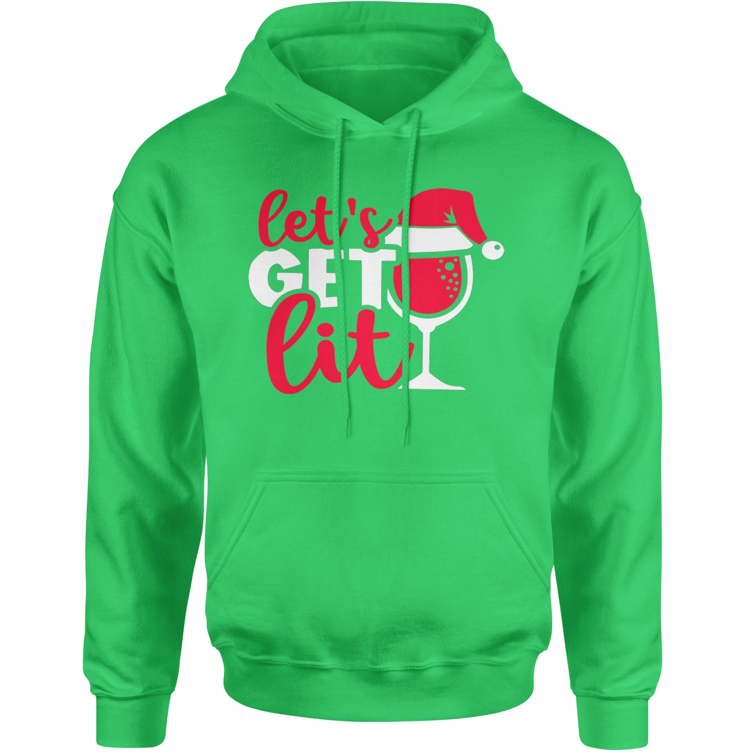 Let’s Get Lit Adult Hoodie Sweatshirt Kelly Green