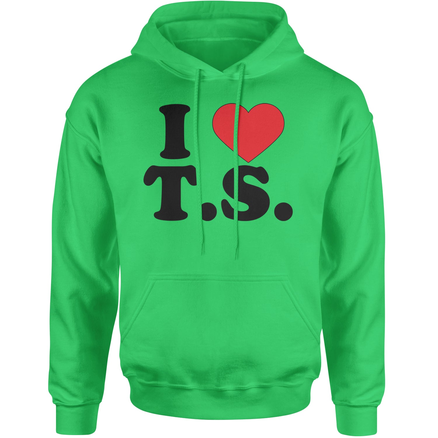 I Heart T.S. Concert Music Lover  Adult Hoodie Sweatshirt Kelly Green