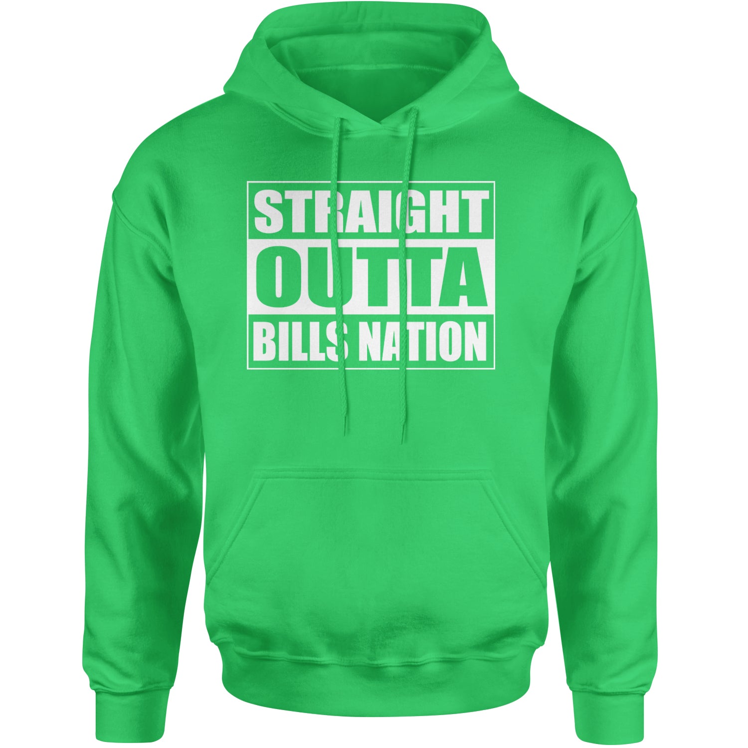 Straight Outta Bills Nation  Adult Hoodie Sweatshirt Kelly Green