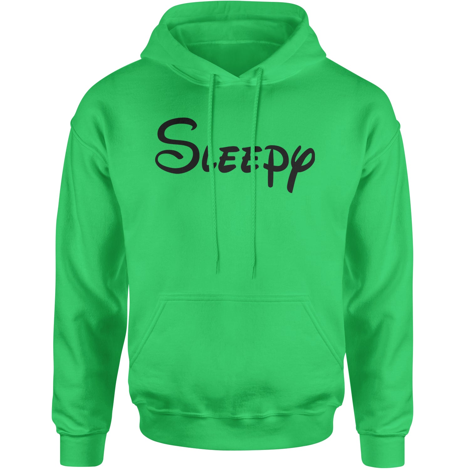 Sleepy - 7 Dwarfs Costume Adult Hoodie Sweatshirt Kelly Green