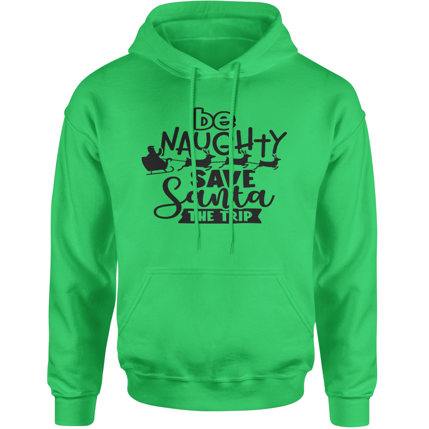 Be Naughty Save Santa the Trip Christmas Adult Hoodie Sweatshirt Heather Grey