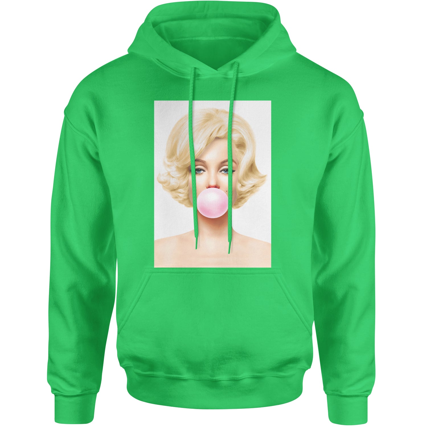 Ms. Monroe Pink Bubble Gum American Icon Adult Hoodie Sweatshirt Kelly Green