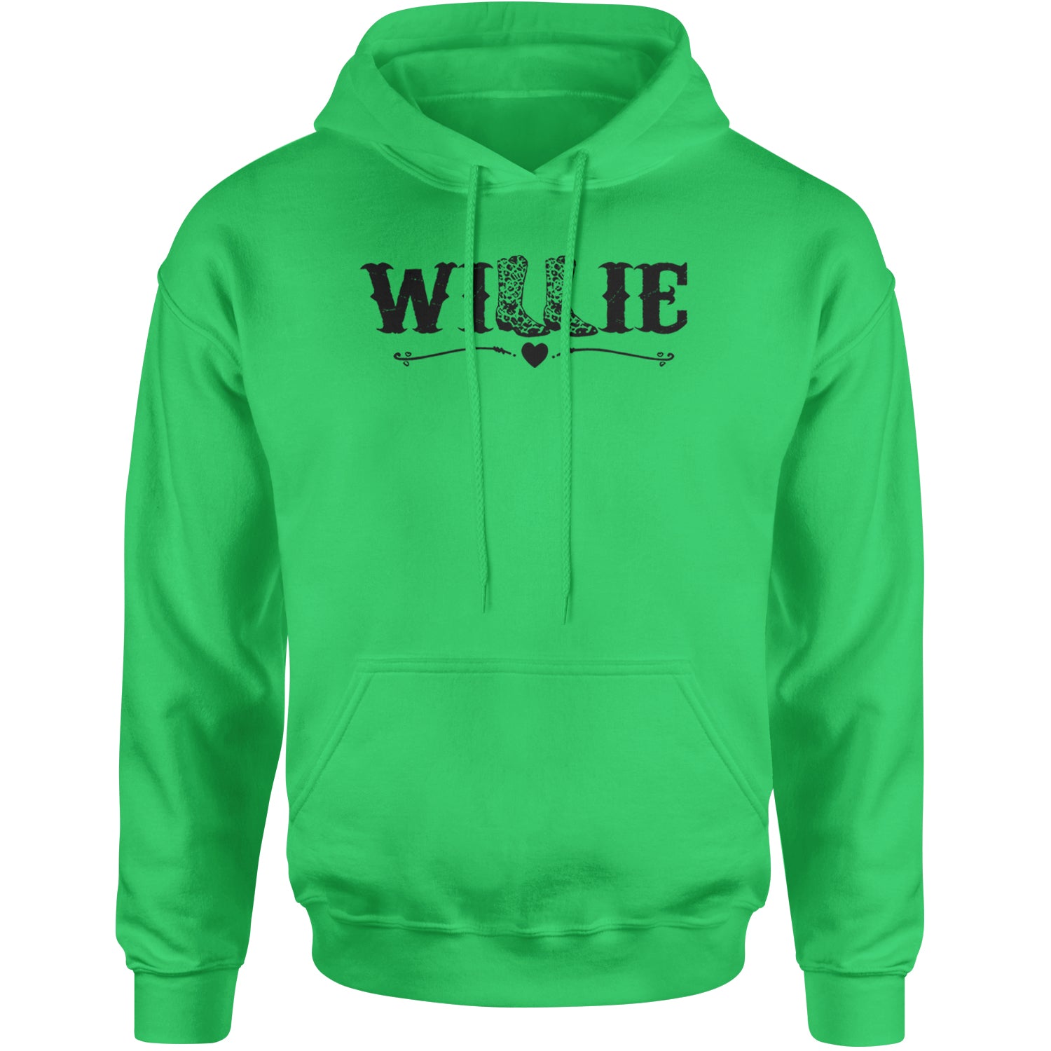 Willie Cowboy Boots Hippy Country Music Adult Hoodie Sweatshirt Heather Grey