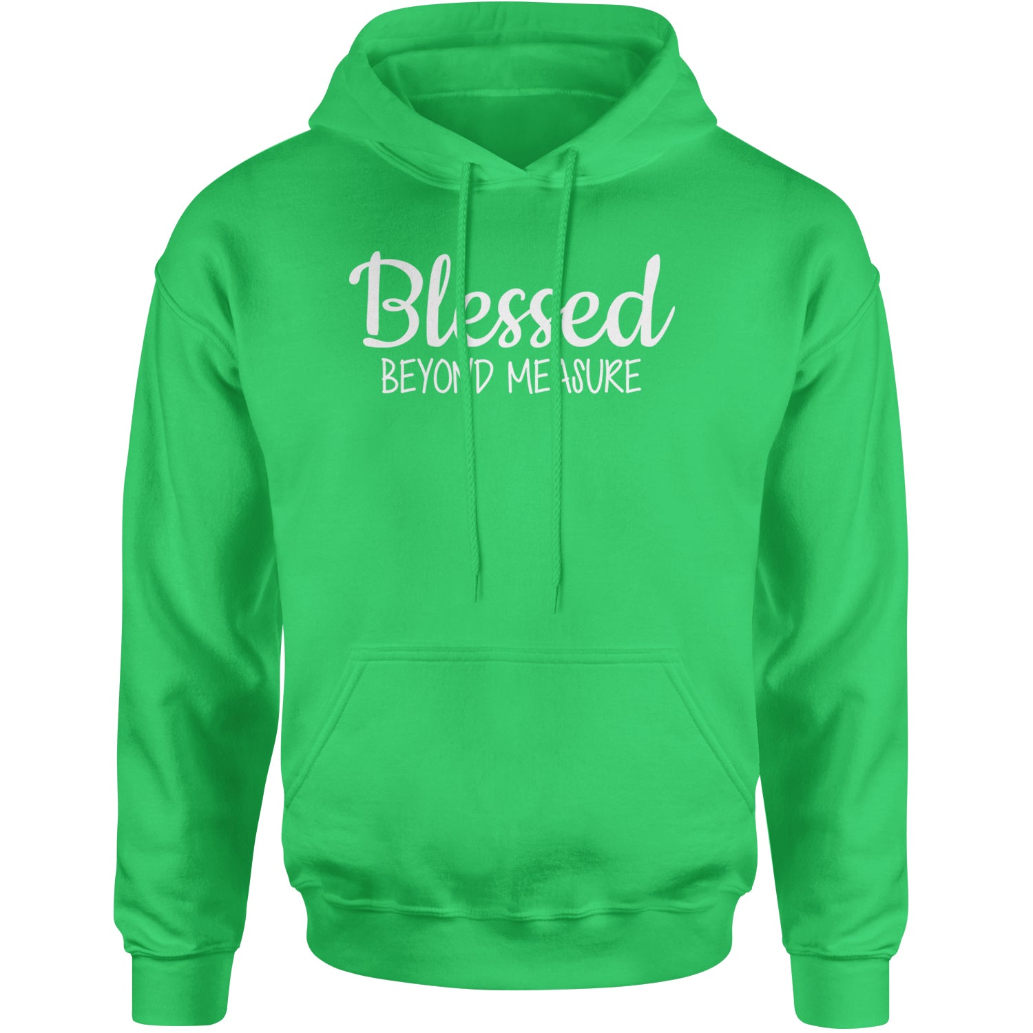 Blessed Beyond Measure Adult Hoodie Sweatshirt Kelly Green