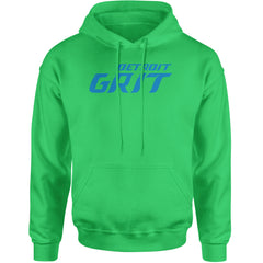 Grit Detroit Football Hard Knocks Adult Hoodie Sweatshirt Kelly Green