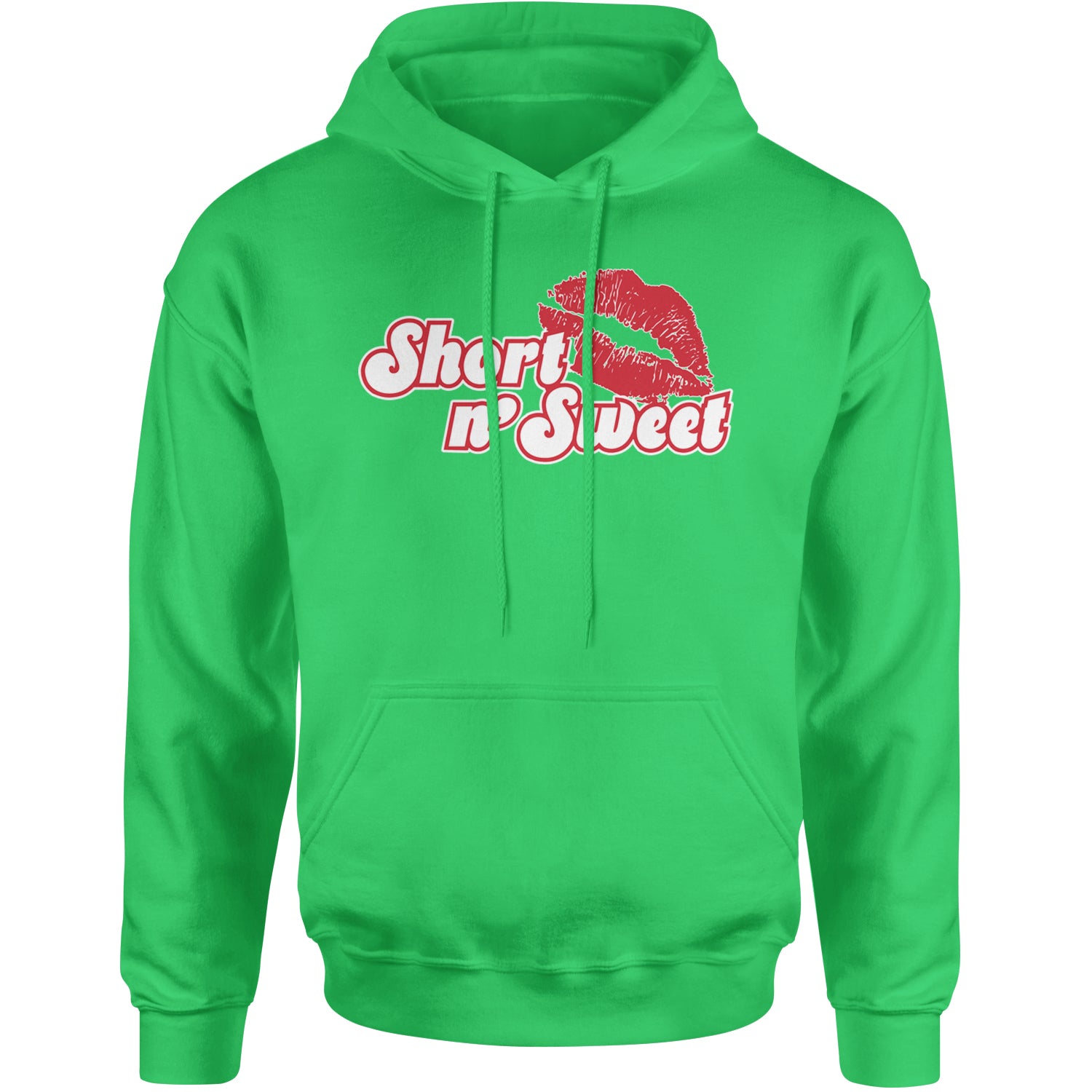 Short N' Sweet Red Lips Adult Hoodie Sweatshirt Kelly Green