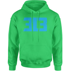 3L3 From The 313 Detroit Football Adult Hoodie Sweatshirt Kelly Green