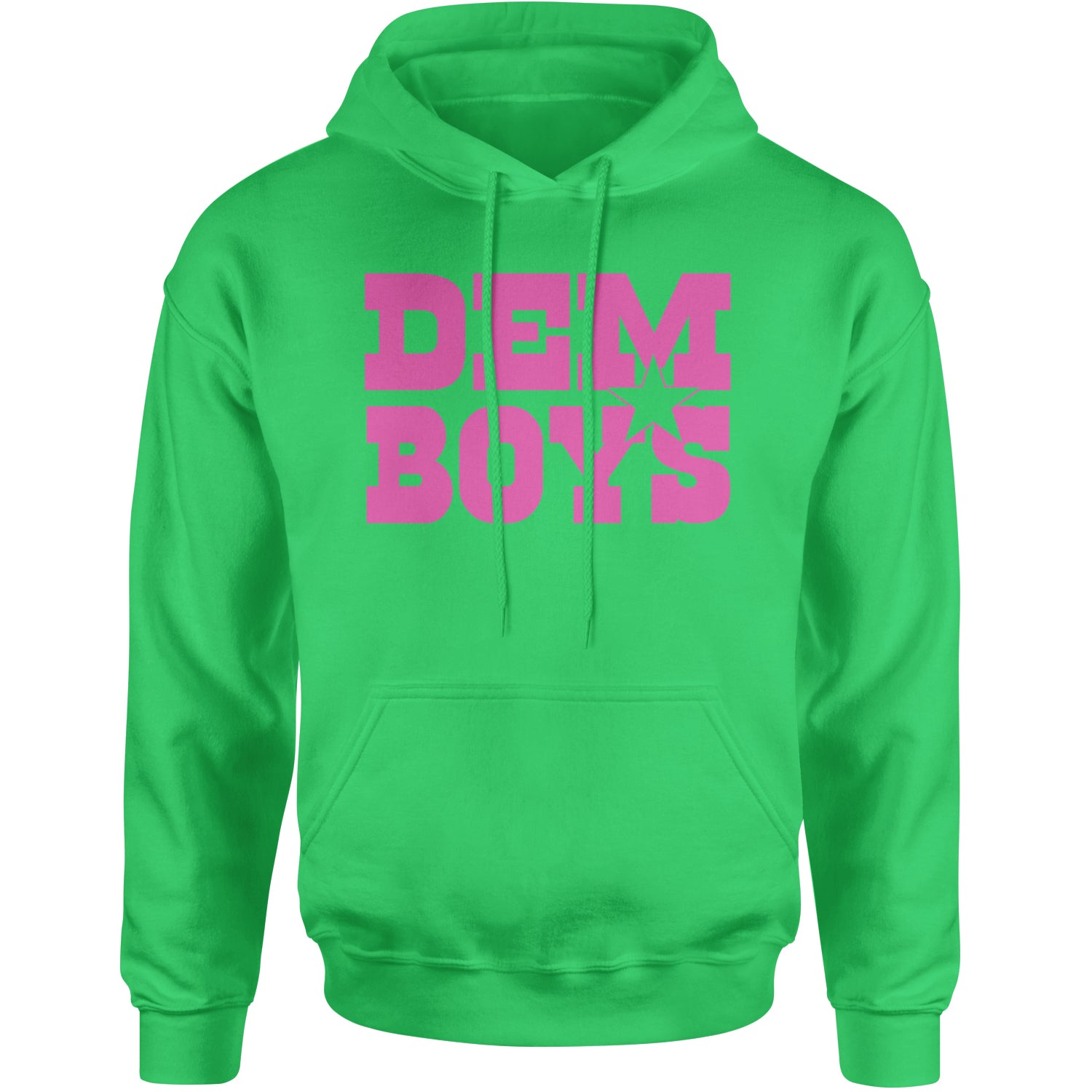 Dem Boys Hot Pink Dallas  Adult Hoodie Sweatshirt Kelly Green