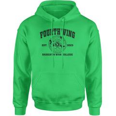 Fourth Wing Basgiath War College Adult Hoodie Sweatshirt Kelly Green