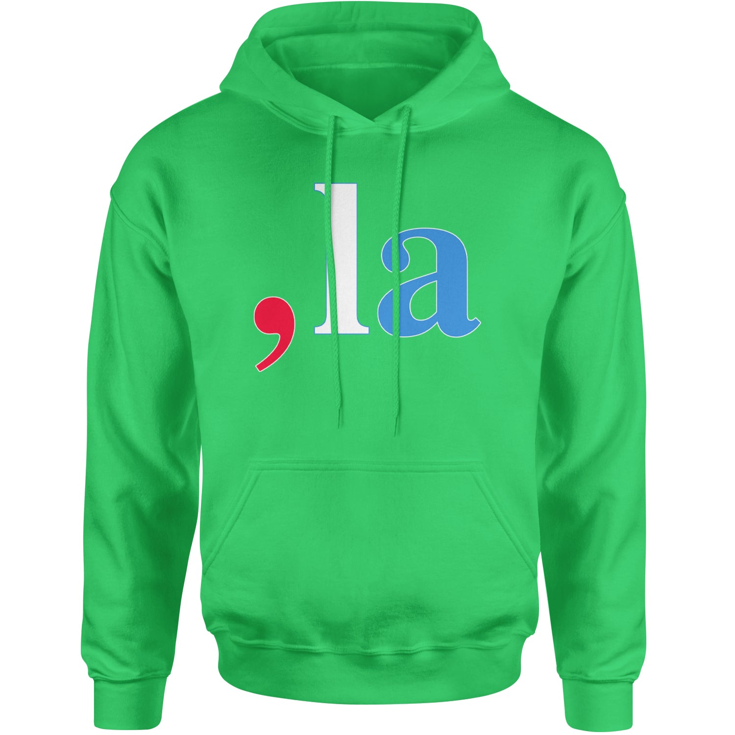 Comma-La - Support Kamala Harris For President 2024 Adult Hoodie Sweatshirt Kelly Green