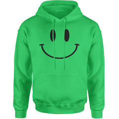 Smile Face Adult Hoodie Sweatshirt Kelly Green