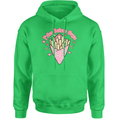 Fries Before Guys Adult Hoodie Sweatshirt Kelly Green