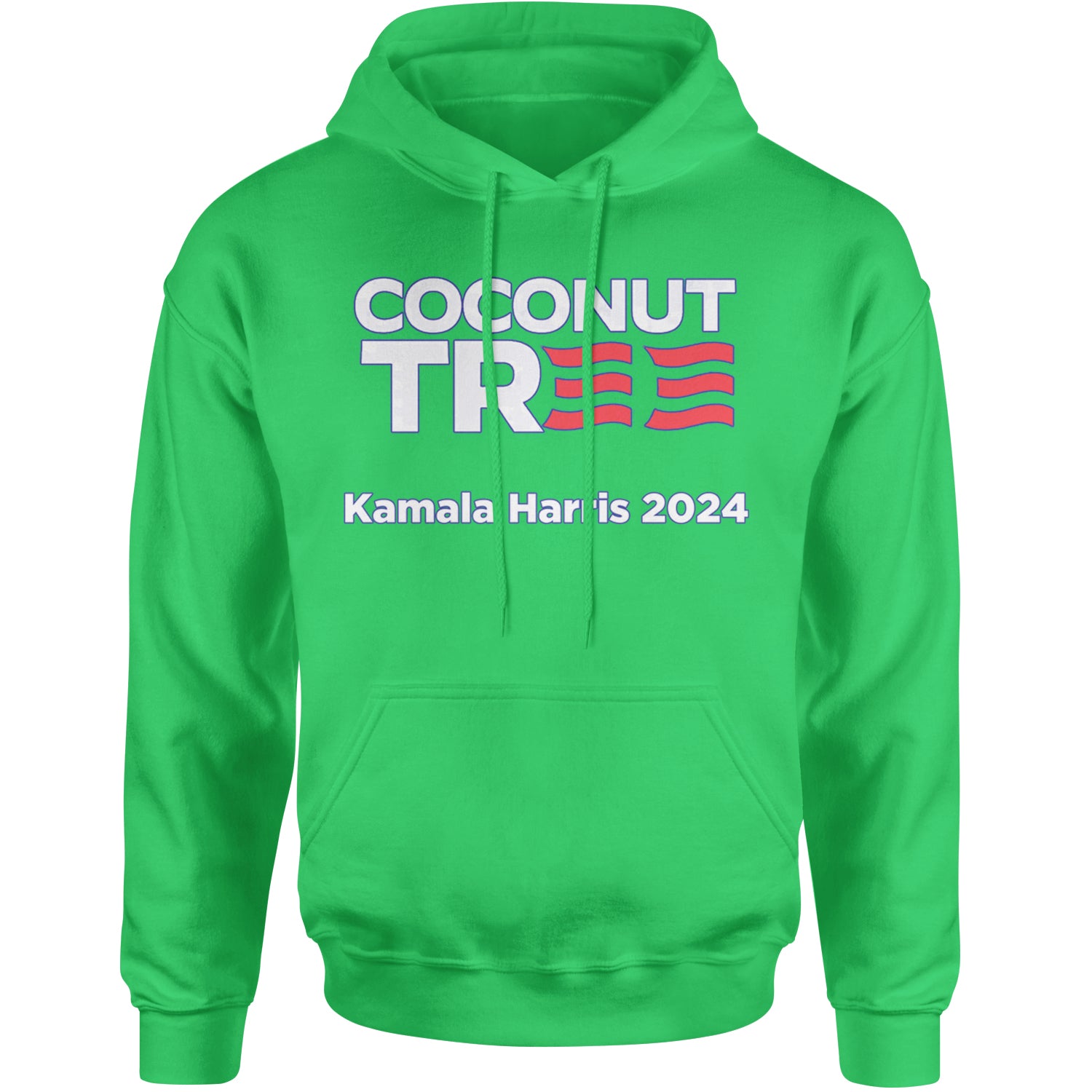 Coconut Tree - Support Kamala Harris For President 2024 Adult Hoodie Sweatshirt Kelly Green