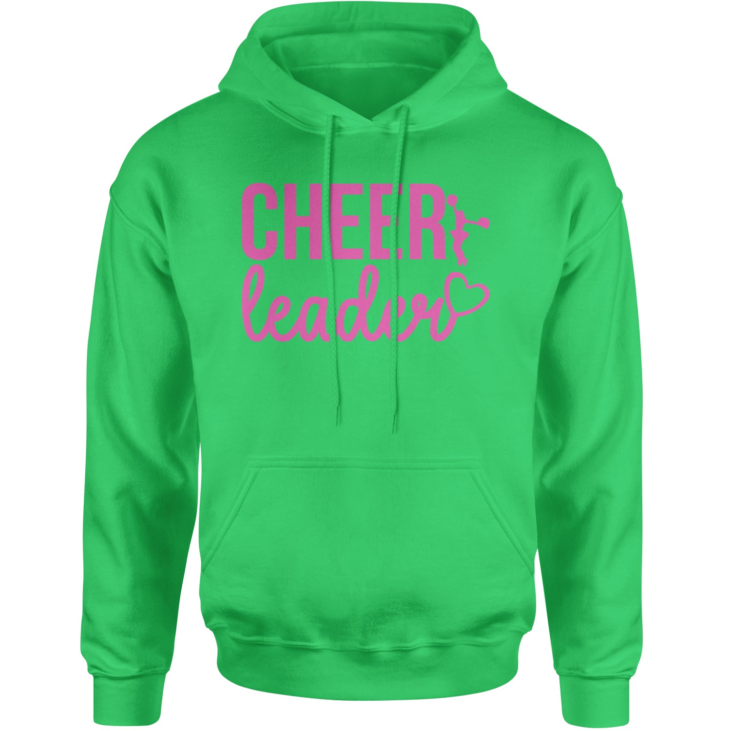 Cheerleader Heart Love Adult Hoodie Sweatshirt Kelly Green