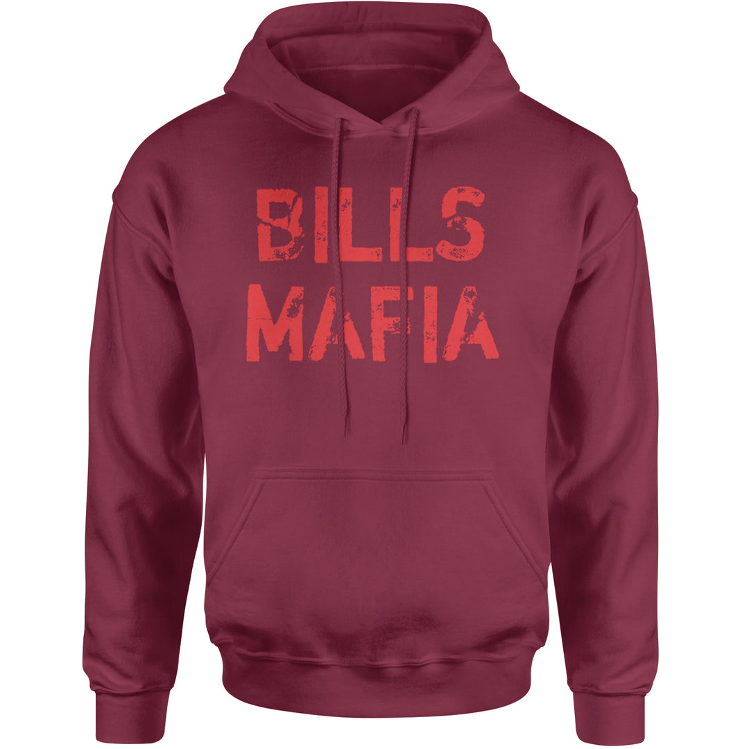 Distressed Bills Mafia Football Adult Hoodie Sweatshirt Maroon